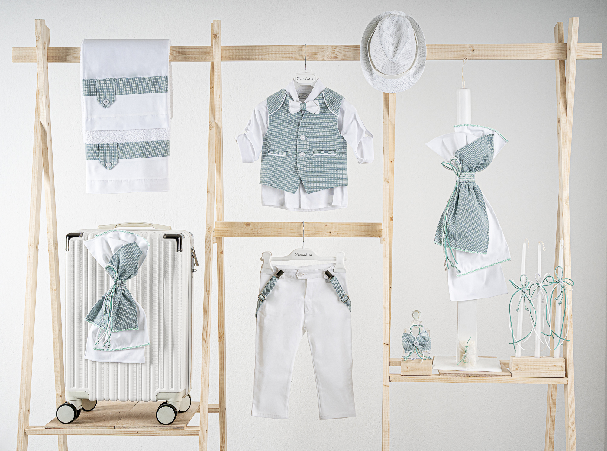 Πακέτο βάπτισης για αγόρι Piccolino Francisco mint white Πακέτο βάπτισης για αγόρι Piccolino Francisco mint white