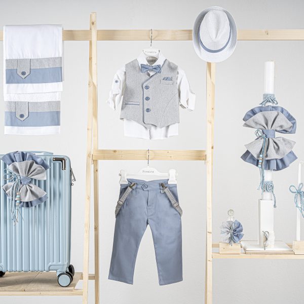 Πακέτο βάπτισης για αγόρι Piccolino Gustavo light blue