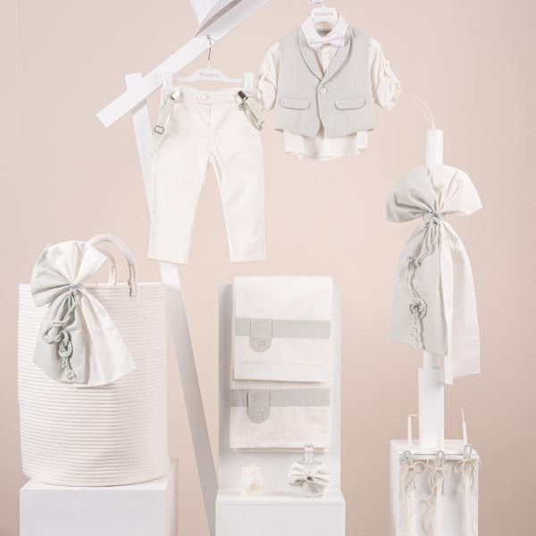 Πακέτο βάπτισης για αγόρι Piccolino Nico ivory