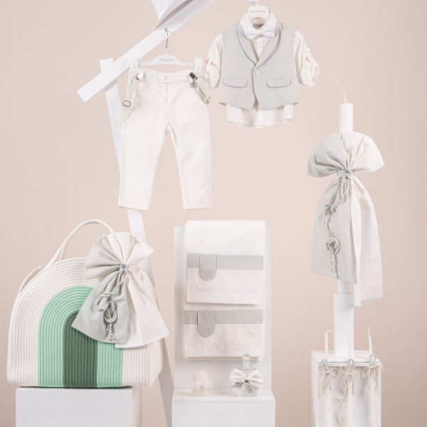 Πακέτο βάπτισης για αγόρι Piccolino Nico ivory