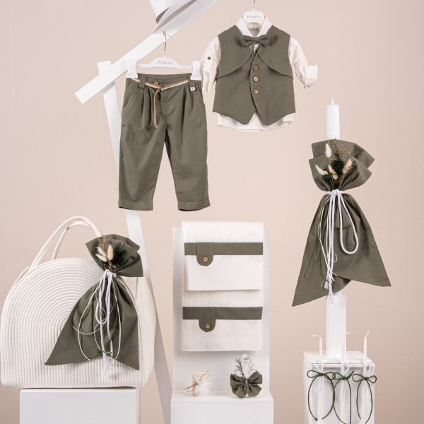Πακέτο βάπτισης για αγόρι Piccolino Riccardo olive