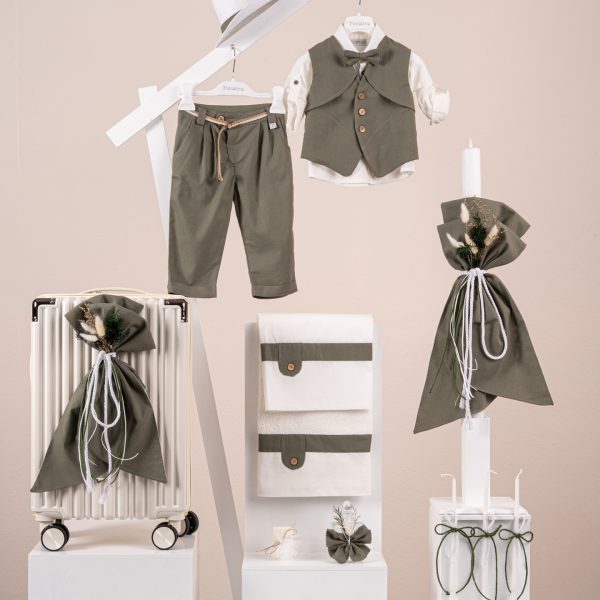 Πακέτο βάπτισης για αγόρι Piccolino Riccardo olive